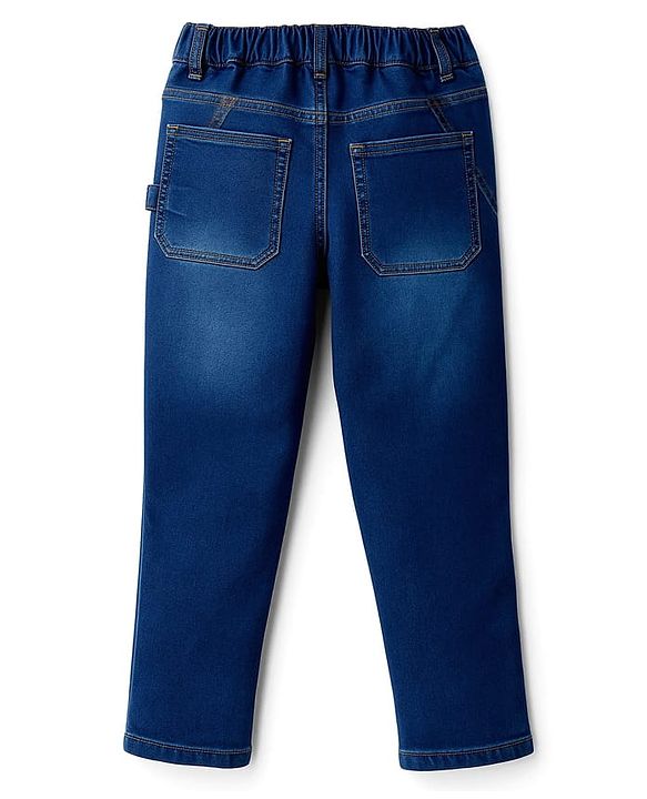 Pine Kids Denim Woven Full Length Washed Jeans - Navy Blue