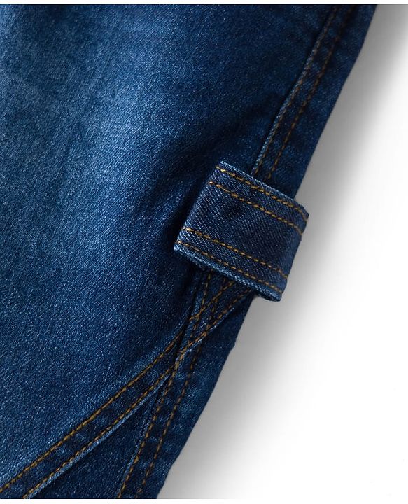 Pine Kids Denim Woven Full Length Washed Jeans - Navy Blue