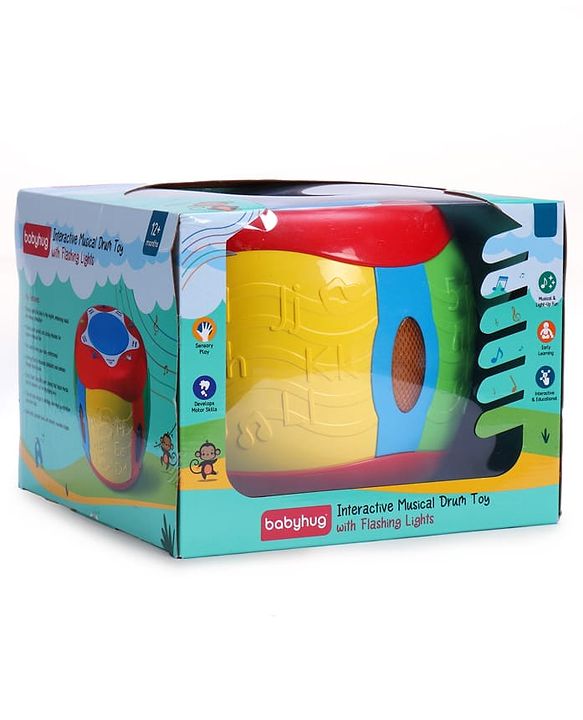 Babyhug Interactive Musical Drum Toy with Lights & Sounds  Fun & Educational| Sensory Play for Babies & Toddlers| Multi-mode Play| Visual & Auditory Skills| BIS Certified| Gifting for Boys & Girls