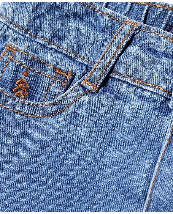 Pine Kids Denim Woven Full Length Washed Jeans - Light Blue