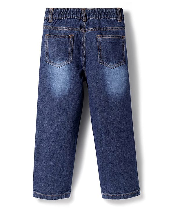 Pine Kids Denim Woven Full Length Washed Jeans - Navy Blue