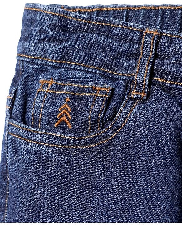 Pine Kids Denim Woven Full Length Washed Jeans - Navy Blue
