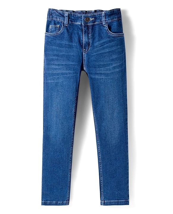 Pine Kids Denim Woven Full Length Washed Jeans - Navy Blue