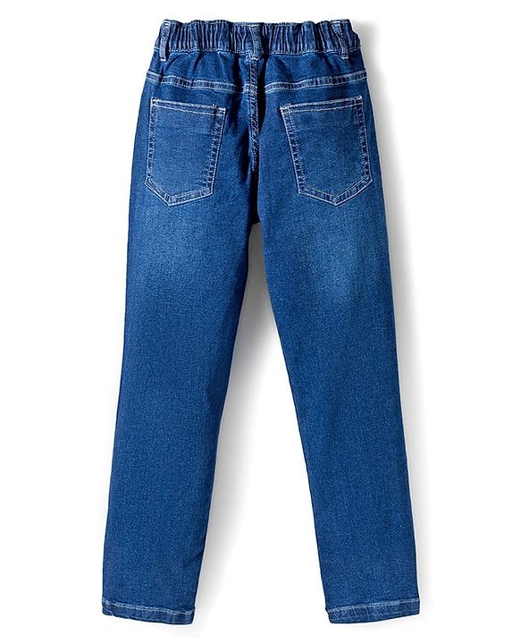Pine Kids Denim Woven Full Length Washed Jeans - Navy Blue