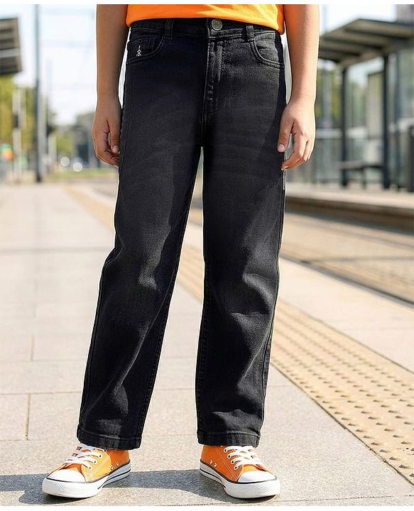 Pine Kids Denim Full Length Washed Jeans -Charcoal Grey