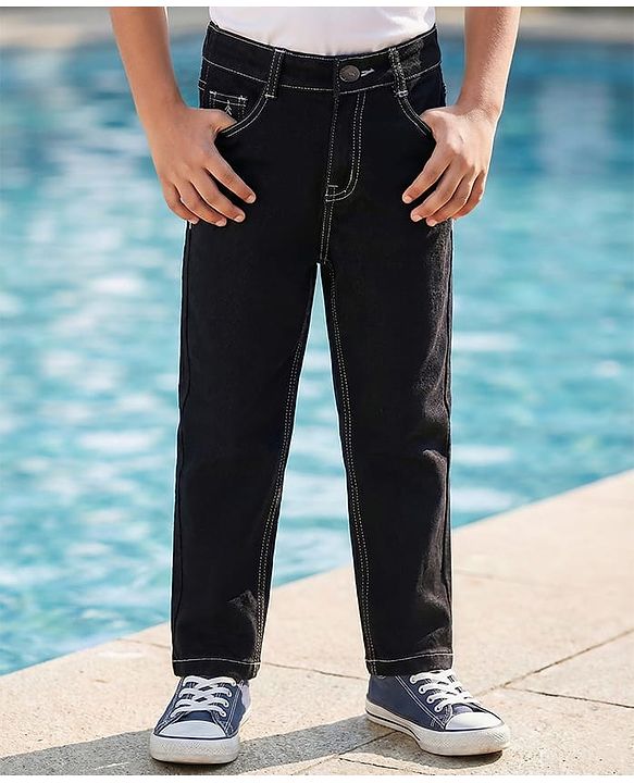 Pine Kids Denim Full Length Washed Jeans - Black