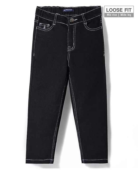 Pine Kids Denim Full Length Washed Jeans - Black