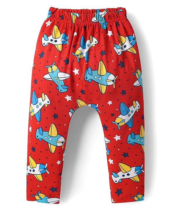 Babyhug Cotton Knit Full Length Diaper Leggings With Stripes & Dino Print Pack Of 3 - Yellow Light Blue & White
