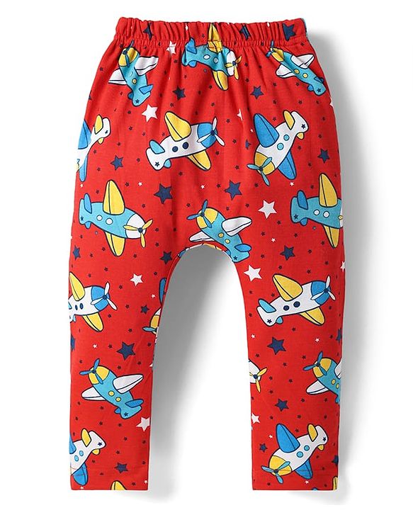 Babyhug Cotton Knit Full Length Diaper Leggings With Stripes & Dino Print Pack Of 3 - Yellow Light Blue & White