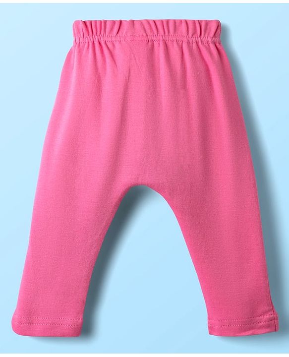 Babyhug Cotton Knit Full Length Daiper Leggings with Tropical Theme Print Pack of 3 - Yellow White & Pink