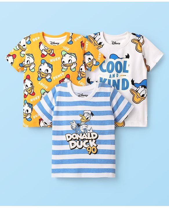 Babyhug Disney Single Jersey Knit Half Sleeves Shorts Night Suit With Donald Duck Print - Navy Blue main image 0