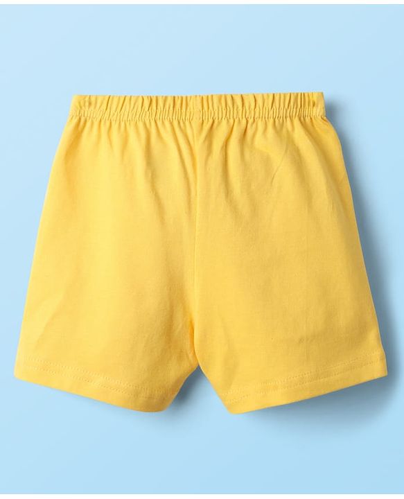 Babyhug 100% Cotton Single Jersey Knit Sleeveless Sando & Shorts Set With Stripes - Red & Yellow