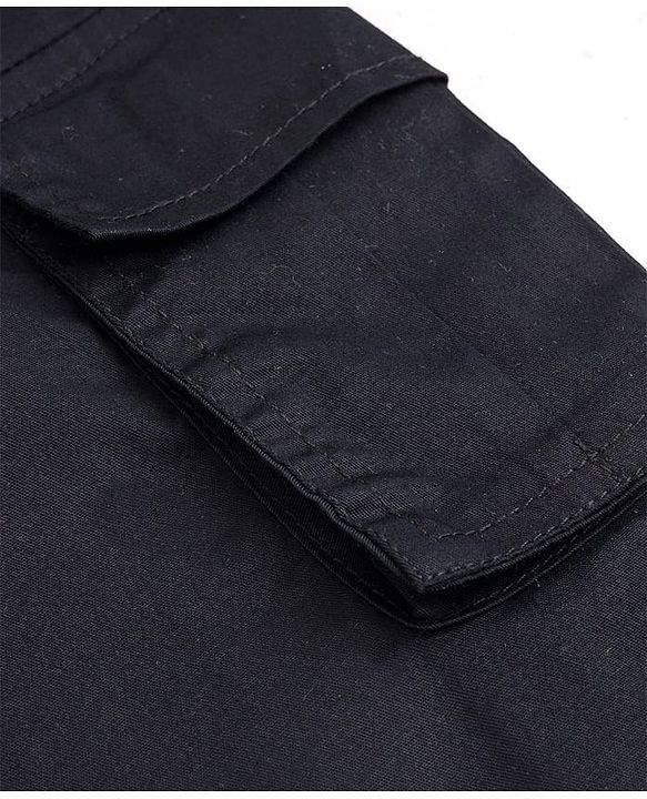 Pine Kids Cotton Elastane Full Length Solid Trouser - Black