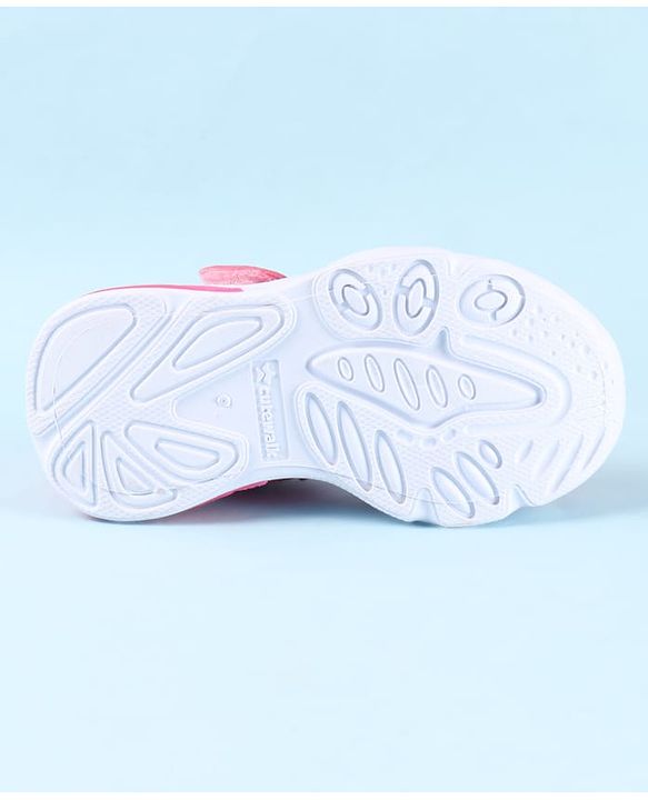Cute Walk by Babyhug Velcro Closure Sandals with Baby Print - Fuchsia