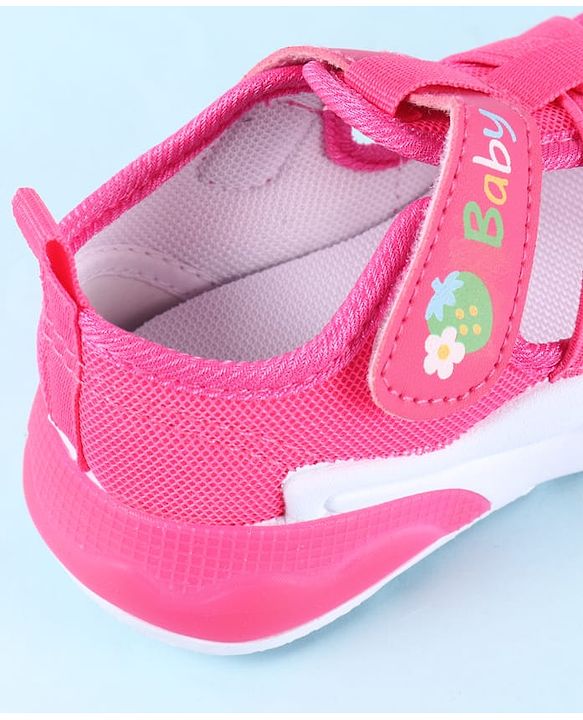 Cute Walk by Babyhug Velcro Closure Sandals with Baby Print - Fuchsia