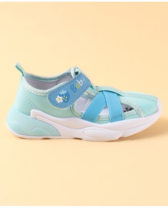 Cute Walk by Babyhug Velcro Closure Sandals with Baby Print - Light Blue