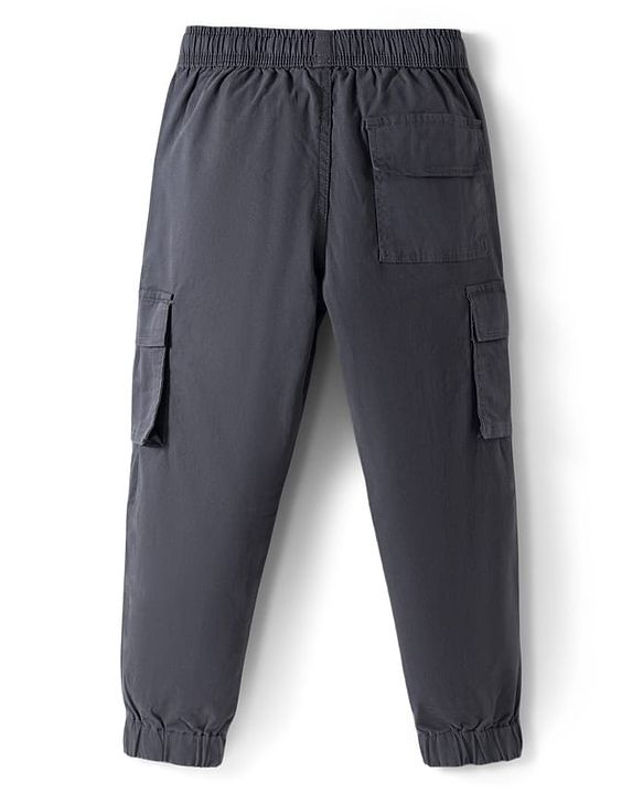 Pine Kids Woven Full Length Trouser With Cargo Pockets - Charcoal Grey