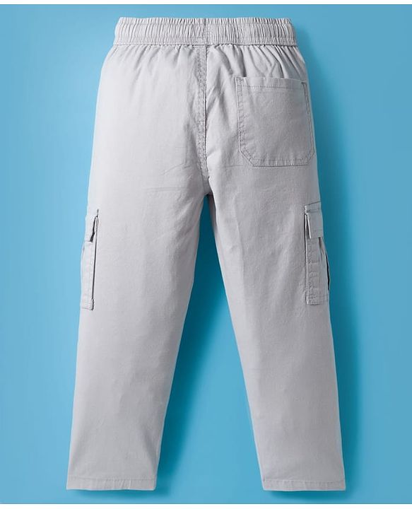 Pine Kids Woven Full Length Solid Color Trouser with Pockets - Beige