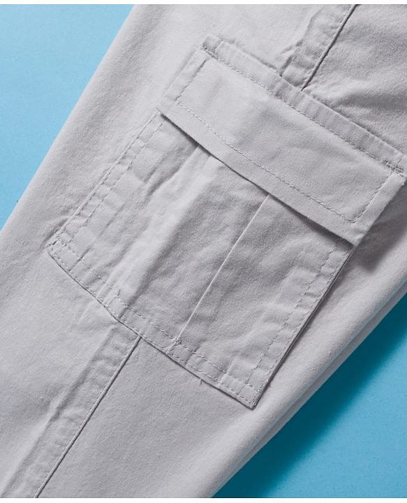 Pine Kids Woven Full Length Solid Color Trouser with Pockets - Beige
