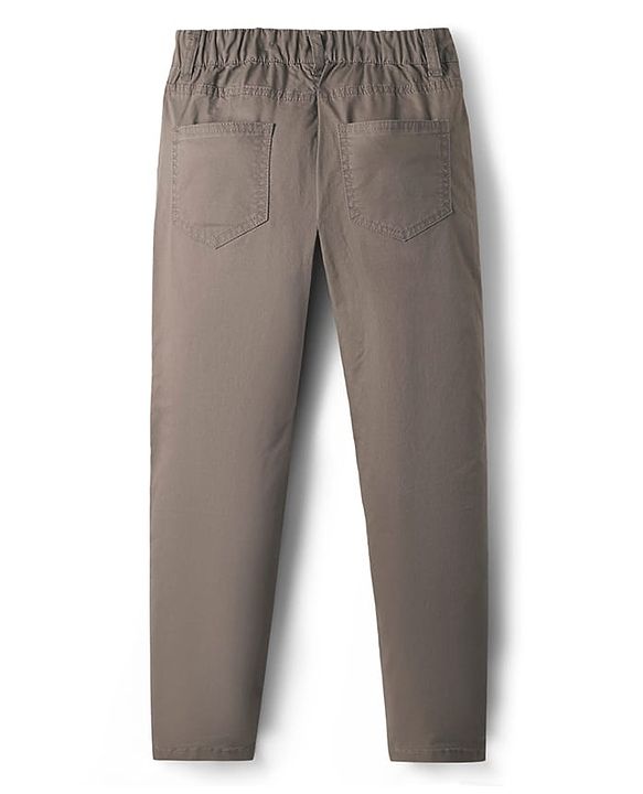 Pine Kids Cotton Woven Full Length Solid Coloured Trousers - Light Grey