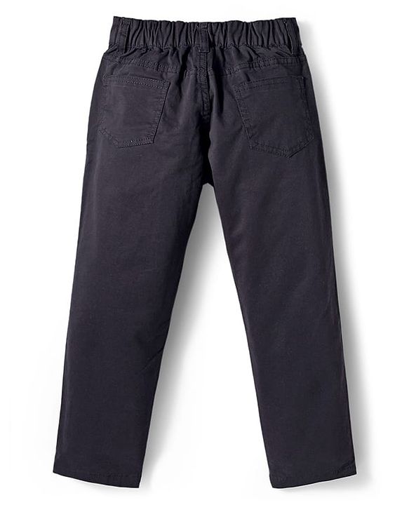 Pine Kids Cotton Woven Full Length Solid Coloured Trousers - Light Grey
