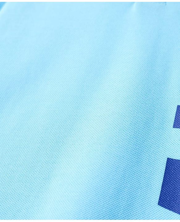 Pine Kids Cotton Knit Half Sleeves Polo T-Shirt with Player 2.0 Text Print - Light Blue