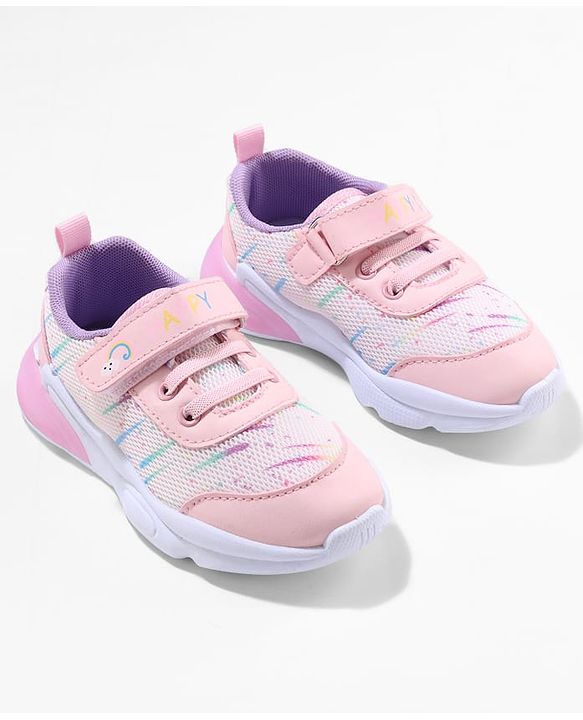 Cute Walk by Babyhug Sneaker Shoes with Velcro Closure - Pink