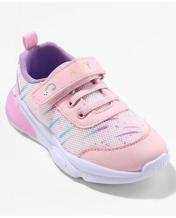 Cute Walk by Babyhug Sneaker Shoes with Velcro Closure - Pink