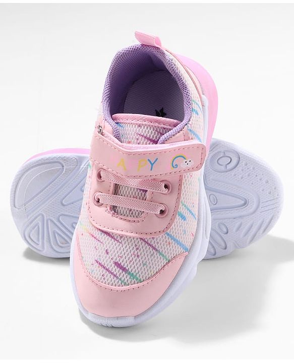 Cute Walk by Babyhug Sneaker Shoes with Velcro Closure - Pink