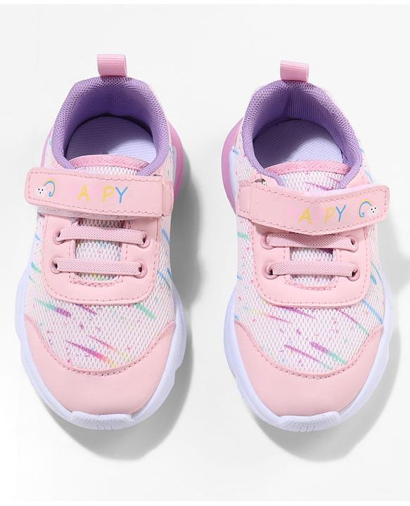 Cute Walk by Babyhug Sneaker Shoes with Velcro Closure - Pink