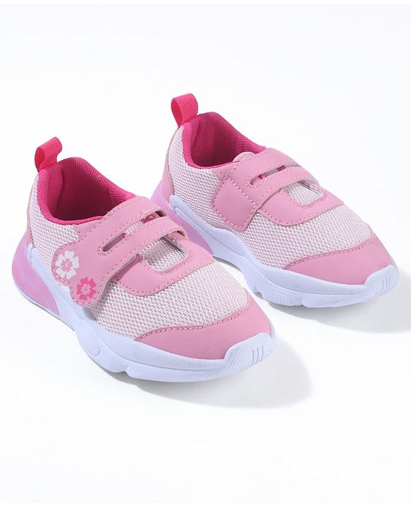 Cute Walk by Babyhug Sneaker Shoes With Velcro Closure & Floral Print - Pink