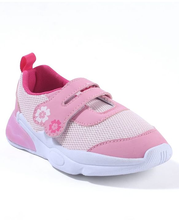 Cute Walk by Babyhug Sneaker Shoes With Velcro Closure & Floral Print - Pink
