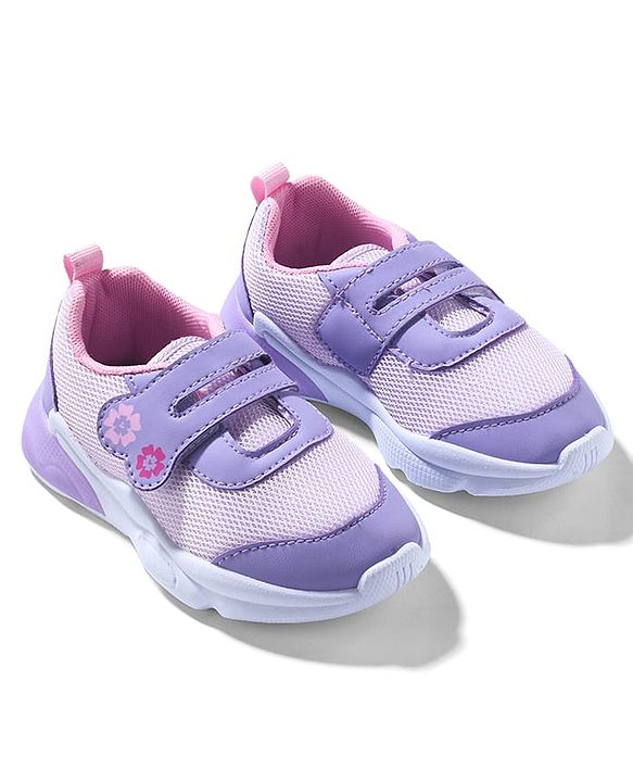 Cute Walk by Babyhug Sneaker Shoes With Velcro Closure & Floral Print - Pink