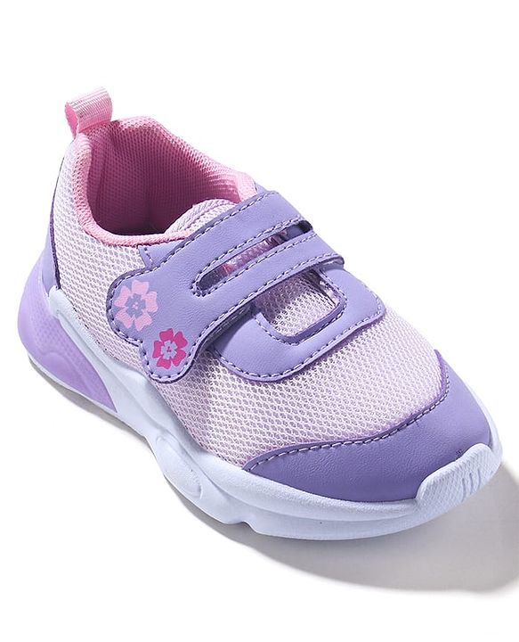 Cute Walk by Babyhug Sneaker Shoes With Velcro Closure & Floral Print - Pink