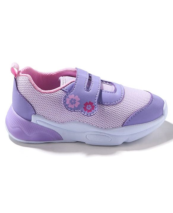 Cute Walk by Babyhug Sneaker Shoes With Velcro Closure & Floral Print - Pink