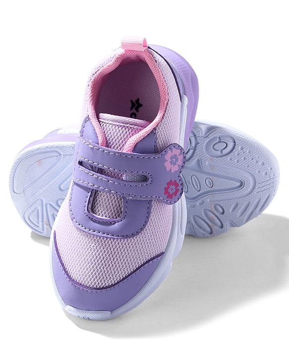 Cute Walk by Babyhug Sneaker Shoes With Velcro Closure & Floral Print - Pink