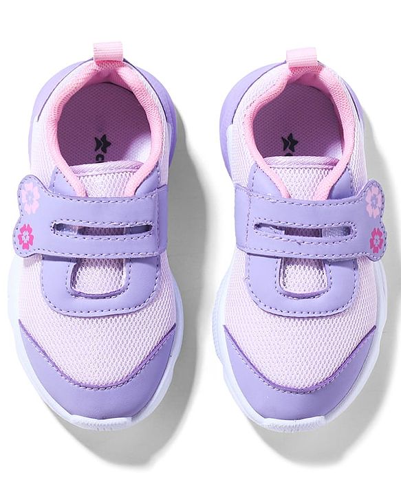 Cute Walk by Babyhug Sneaker Shoes With Velcro Closure & Floral Print - Pink