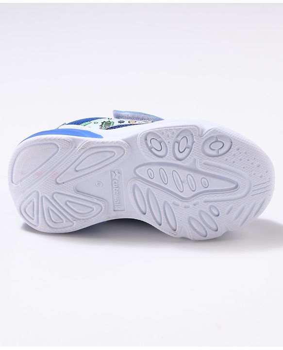 Cute Walk by Babyhug Velcro Closure Sneaker Shoes with Space Theme Print - Blue