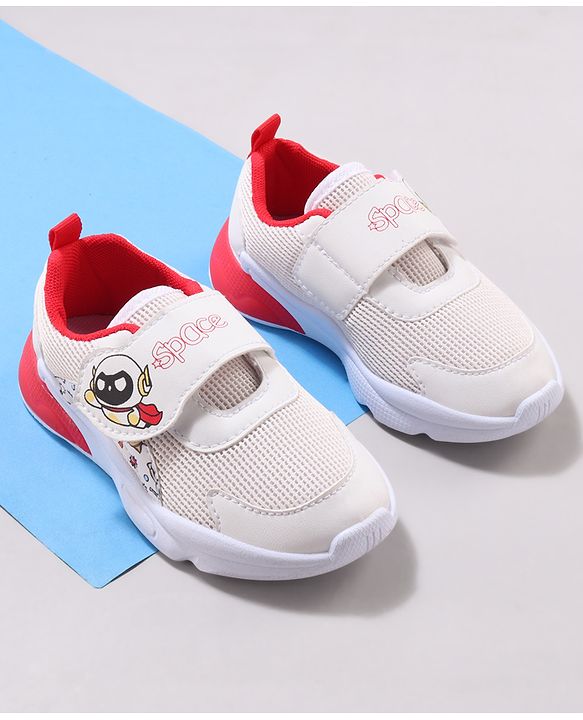 Cute Walk by Babyhug Velcro Closure Sneaker Shoes with Space Theme Print - Blue