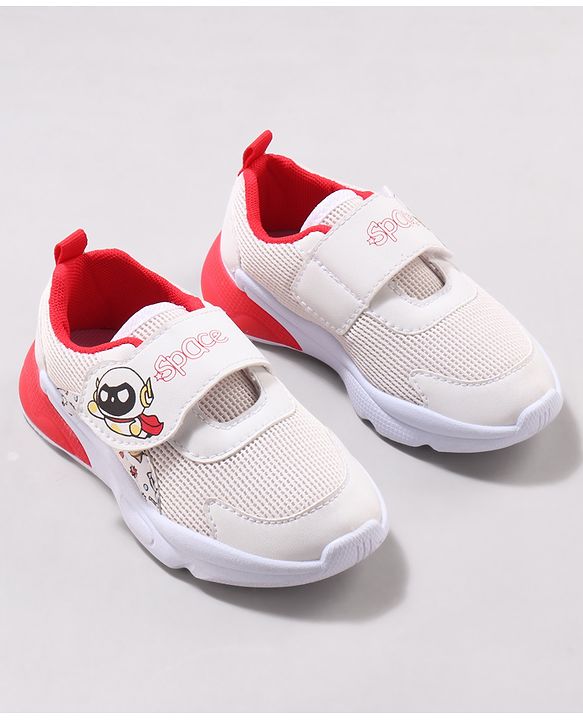 Cute Walk by Babyhug Velcro Closure Sneaker Shoes with Space Theme Print - Blue