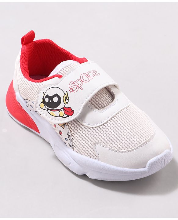 Cute Walk by Babyhug Velcro Closure Sneaker Shoes with Space Theme Print - Blue