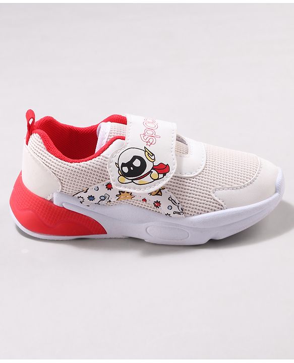 Cute Walk by Babyhug Velcro Closure Sneaker Shoes with Space Theme Print - Blue