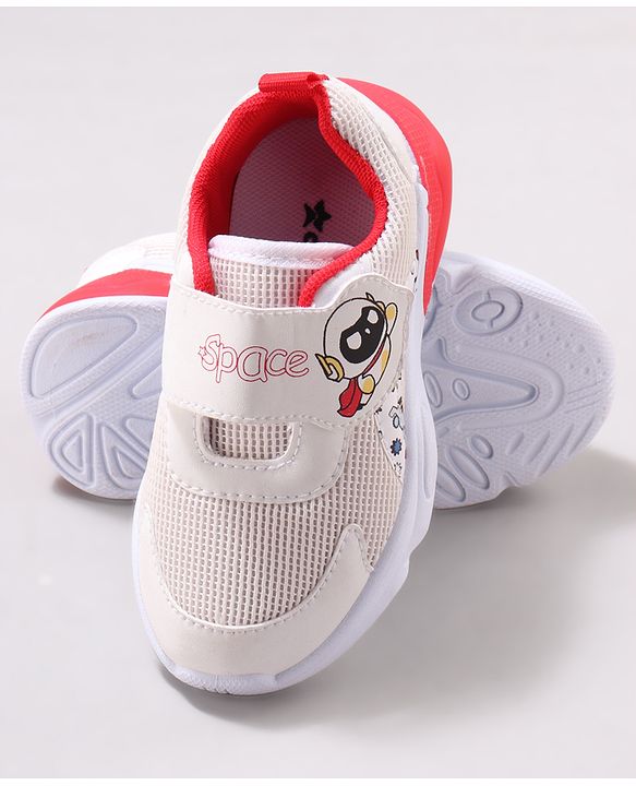 Cute Walk by Babyhug Velcro Closure Sneaker Shoes with Space Theme Print - Blue
