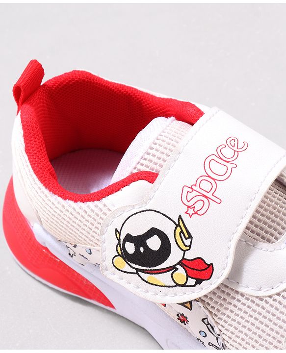 Cute Walk by Babyhug Velcro Closure Sneaker Shoes with Space Theme Print - Blue