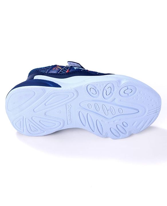 Cute Walk By Babyhug Velcro Closure Sneakers With Lace Detailing - Navy Blue