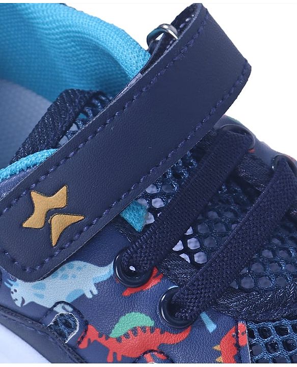 Cute Walk By Babyhug Velcro Closure Sneakers With Lace Detailing - Navy Blue