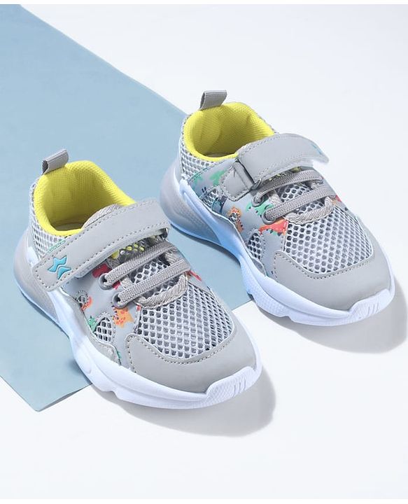 Cute Walk By Babyhug Velcro Closure Sneakers With Lace Detailing - Navy Blue