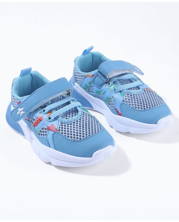 Cute Walk By Babyhug Velcro Closure Sneakers With Lace Detailing - Navy Blue