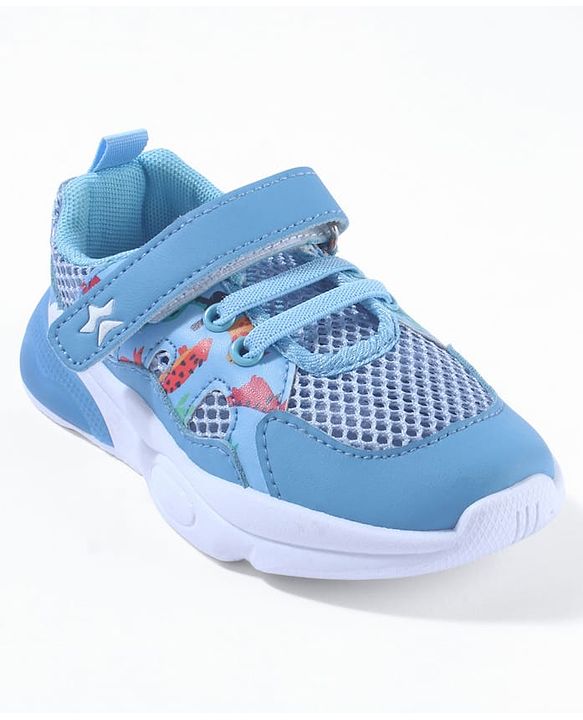 Cute Walk By Babyhug Velcro Closure Sneakers With Lace Detailing - Navy Blue