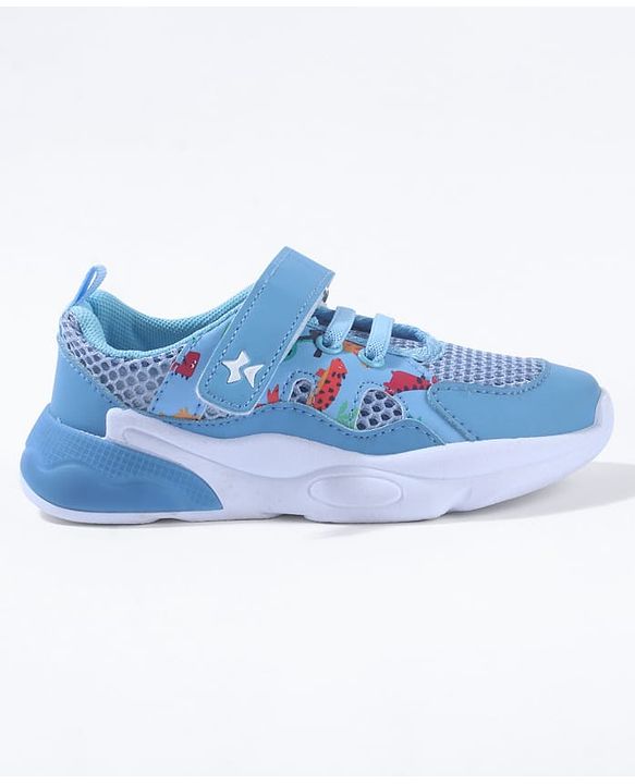 Cute Walk By Babyhug Velcro Closure Sneakers With Lace Detailing - Navy Blue